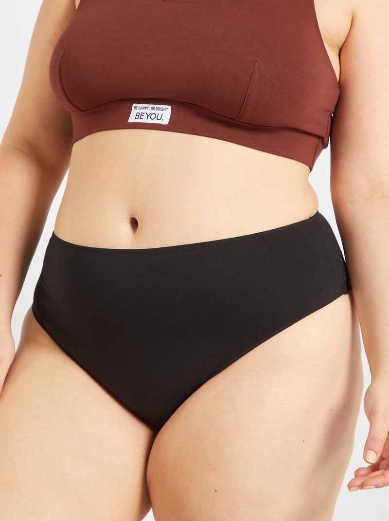 Lote de 2 tangas jersey e renda CINZA - Kiabi