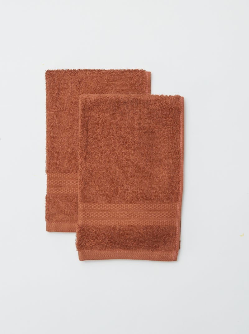 Lote de 2 toalhas (30x50cm) - Kiabi Home CASTANHO - Kiabi