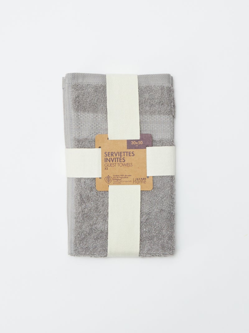 Lote de 2 toalhas (30x50cm) - Kiabi Home CINZA - Kiabi