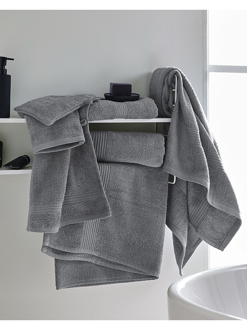 Lote de 2 toalhas de banho 30 x 50 cm CINZA - Kiabi