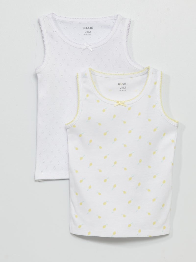 Lote de 2 tops BRANCO - Kiabi