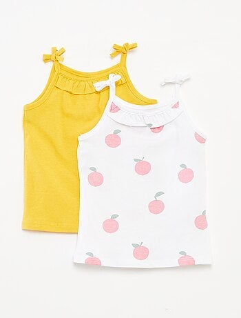 Lote de 2 tops de alças finas com laços