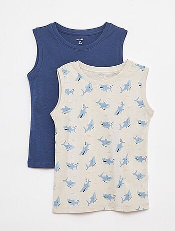 Lote de 2 tops de gola redonda