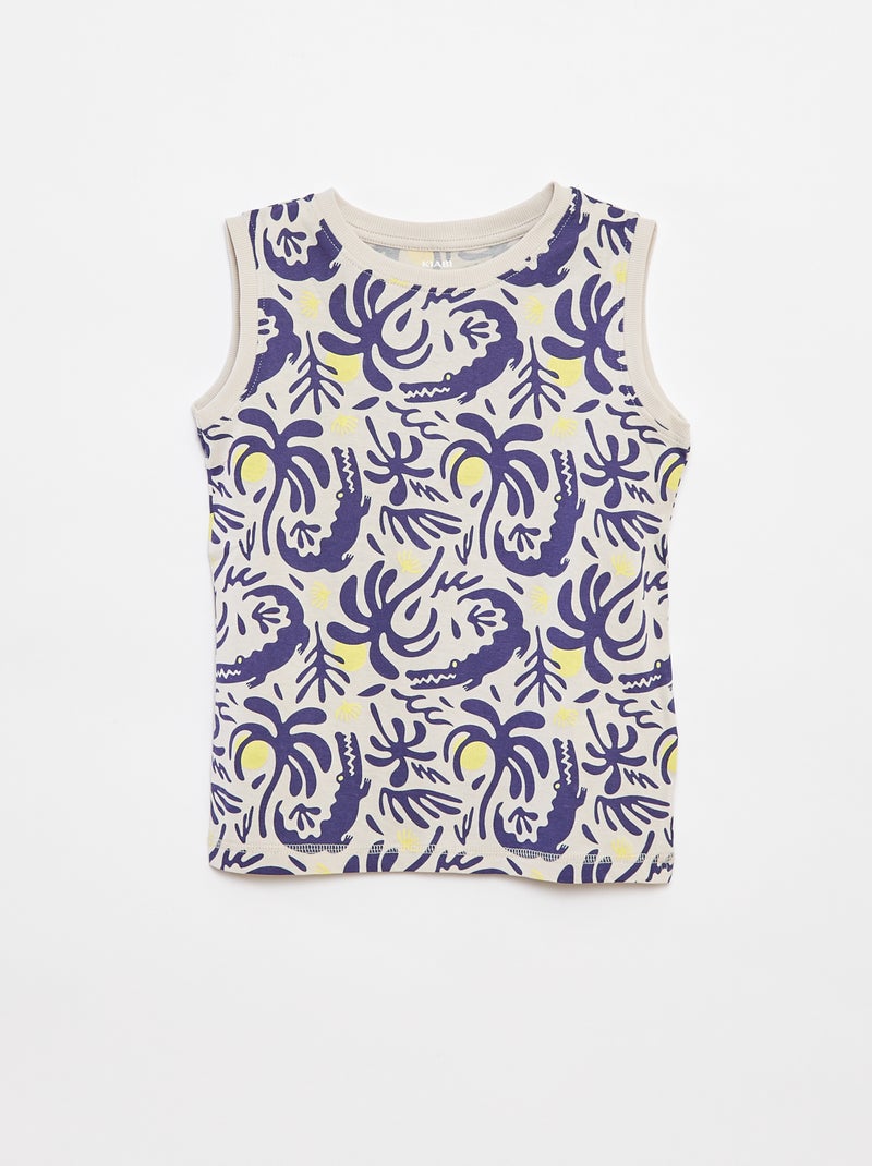 Lote de 2 tops de gola redonda Bege - Kiabi