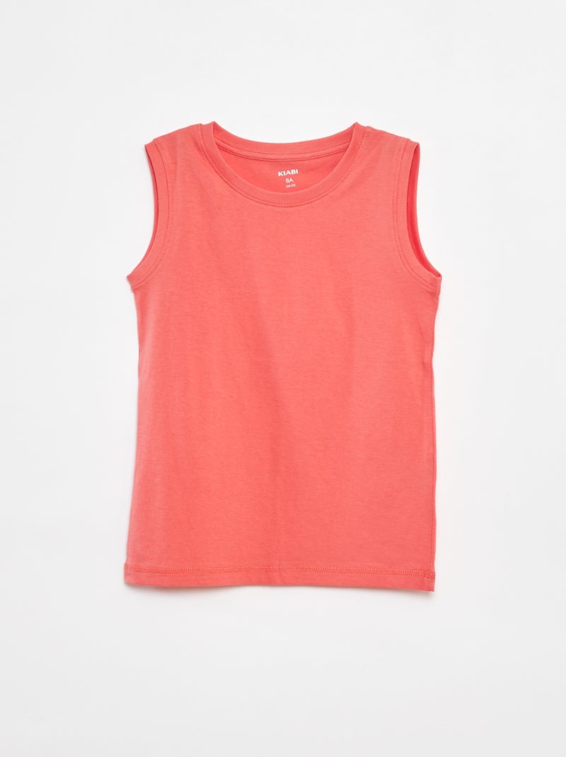 Lote de 2 tops de gola redonda Bege - Kiabi