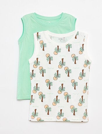 Lote de 2 tops de gola redonda