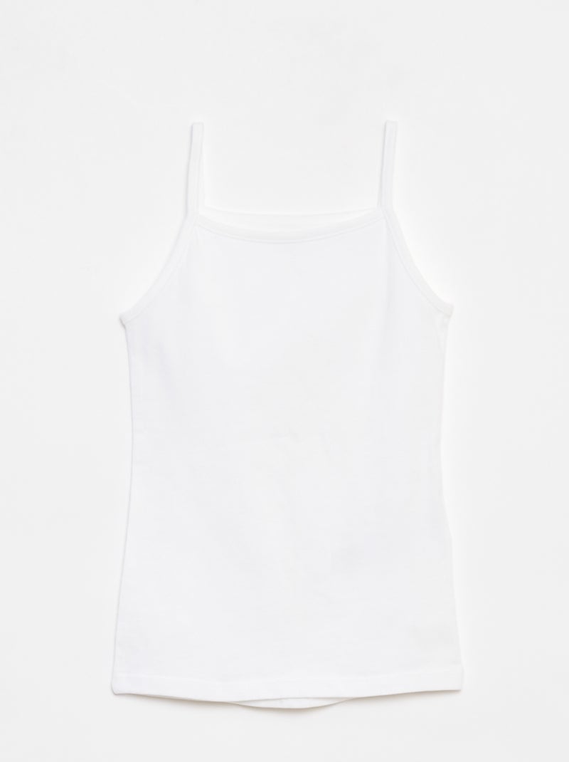Lote de 2 tops em algodão elástico Branco - Kiabi
