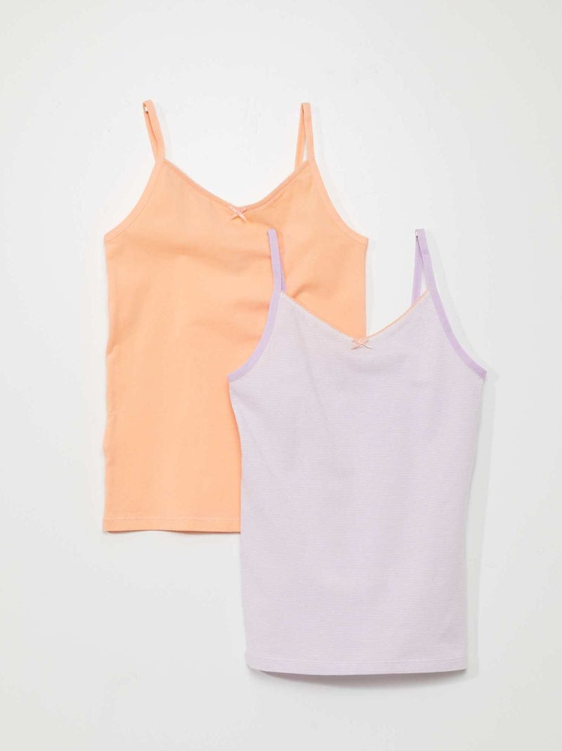 Lote de 2 tops em algodão elástico VIOLETA - Kiabi
