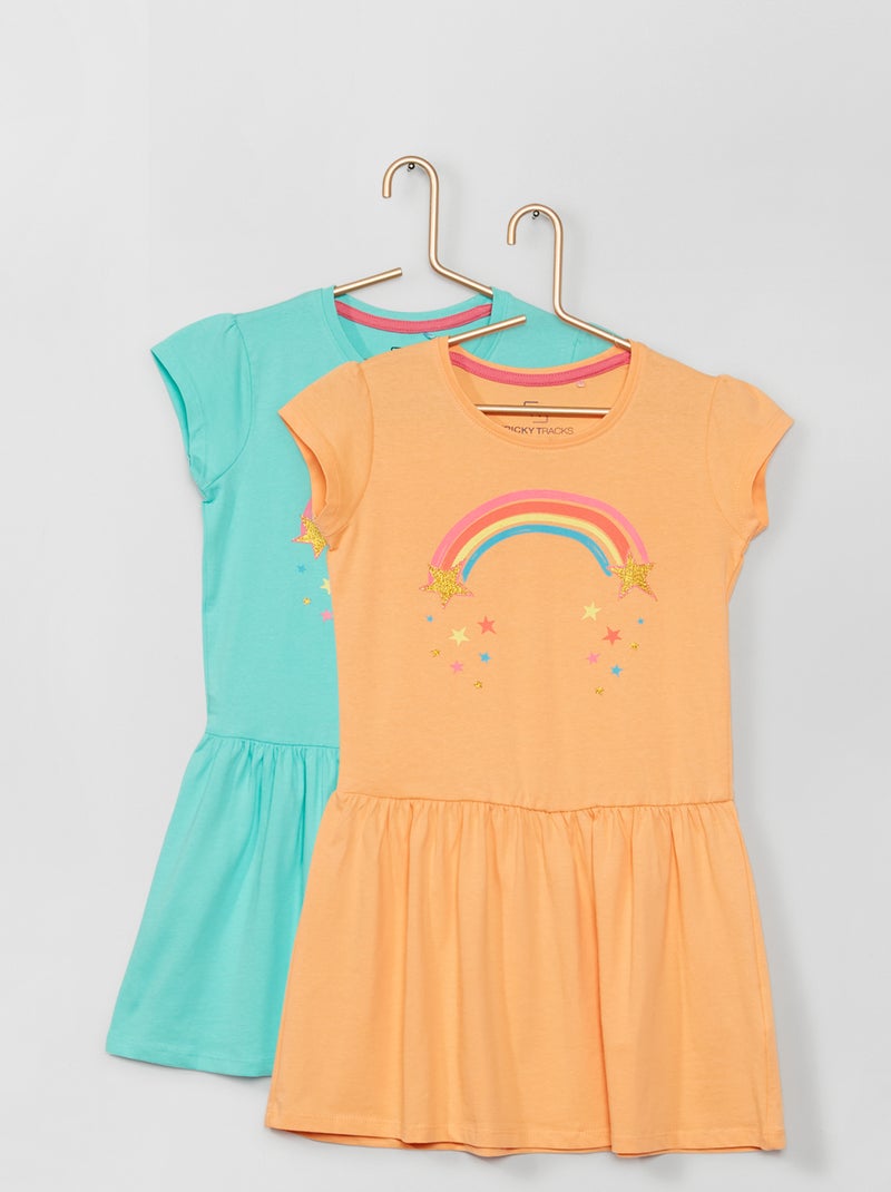 Lote de 2 vestidos 'arco-íris' Azul/ Rosa - Kiabi