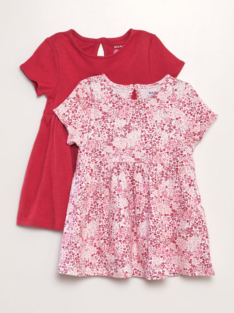 Lote de 2 vestidos com folhos BRANCO - Kiabi