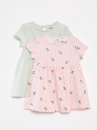 Lote de 2 vestidos de manga curta