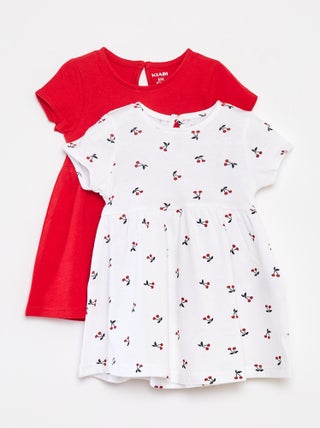 Lote de 2 vestidos de manga curta