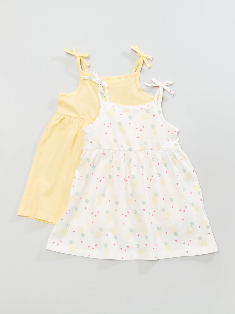 Lote de 2 vestidos em jersey BRANCO - Kiabi