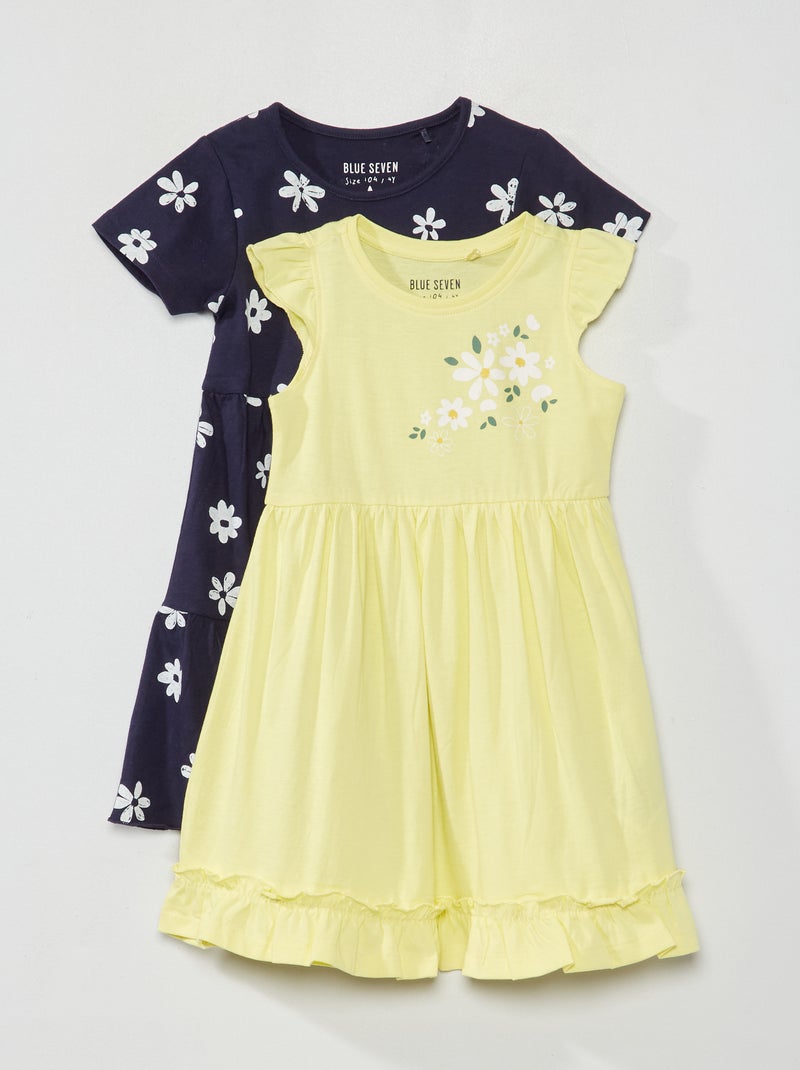 Lote de 2 vestidos estampados floridos AZUL - Kiabi