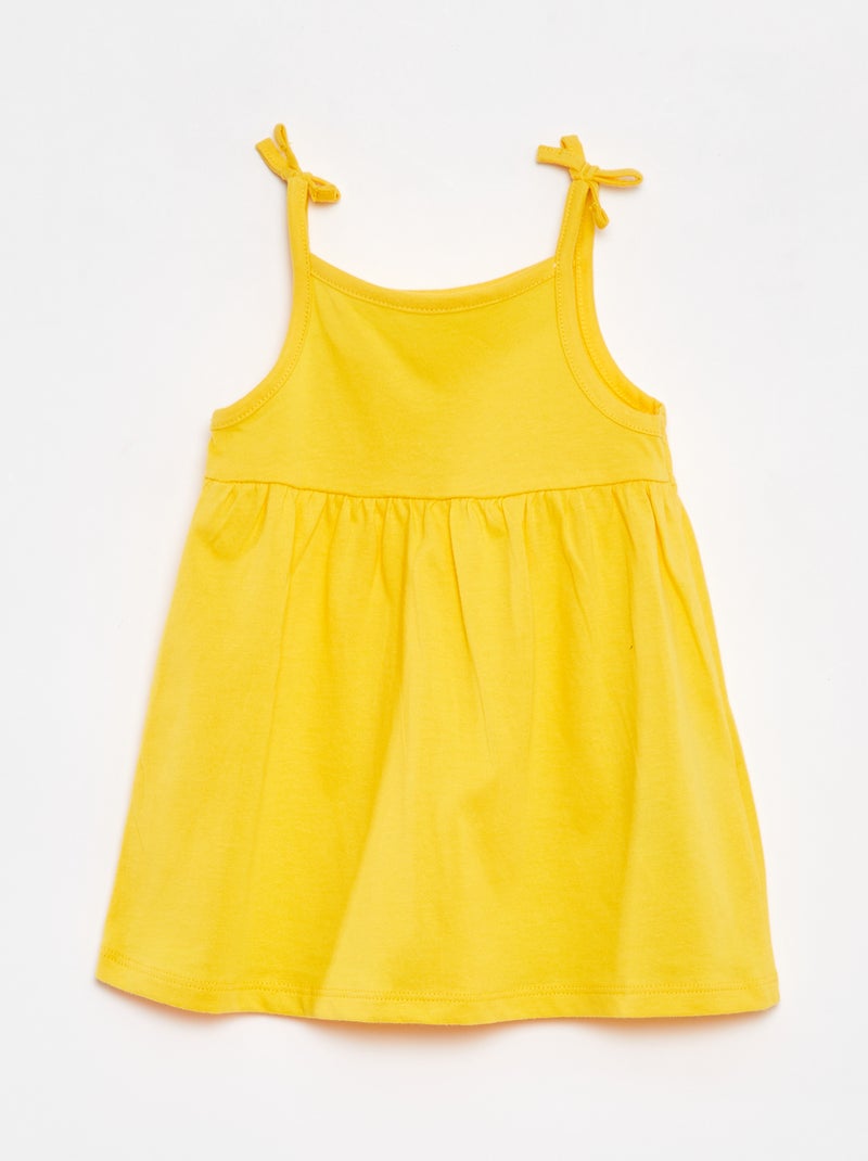 Lote de 2 vestidos leves com alças finas - 2 peças AMARELO - Kiabi