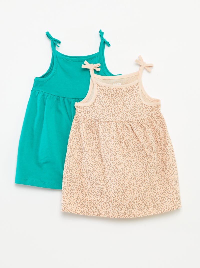 Lote de 2 vestidos leves com alças finas - 2 peças BEGE - Kiabi