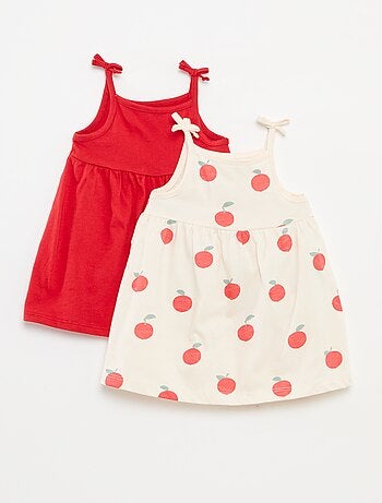 Lote de 2 vestidos leves com alças finas - 2 peças