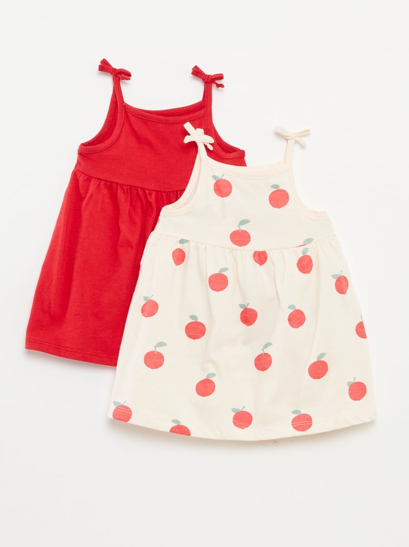 Lote de 2 vestidos leves com alças finas - 2 peças ROSA - Kiabi