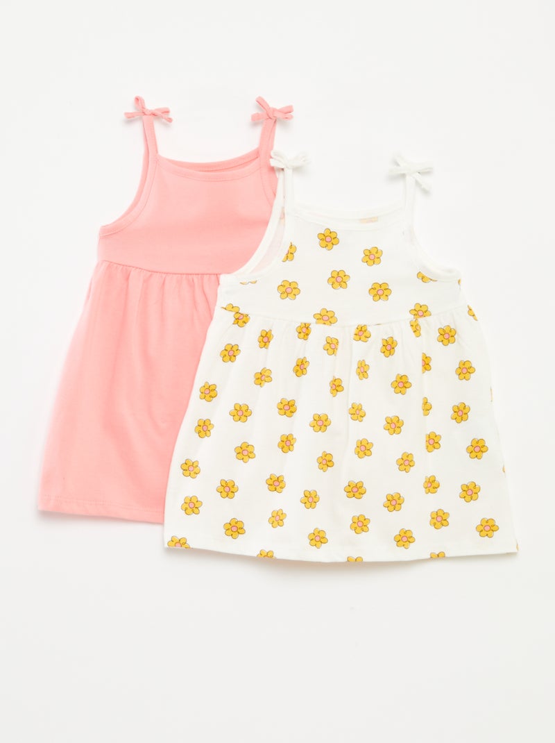 Lote de 2 vestidos leves com alças finas - 2 peças ROSA - Kiabi