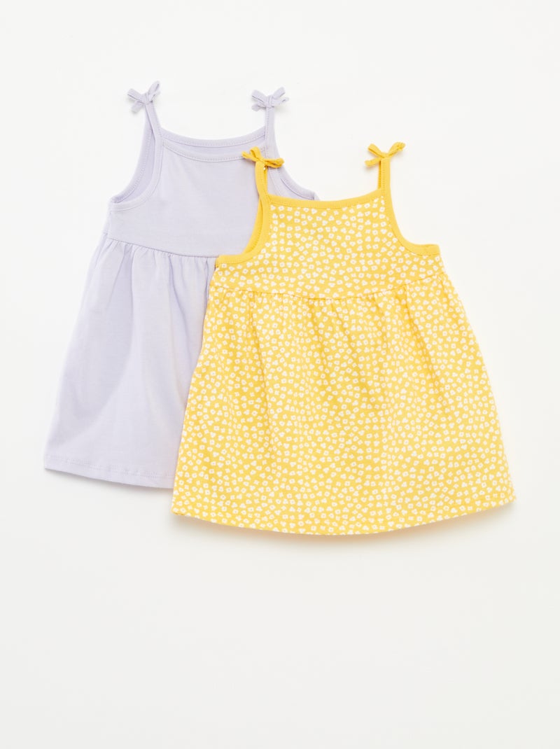 Lote de 2 vestidos leves com alças finas - 2 peças VIOLETA - Kiabi
