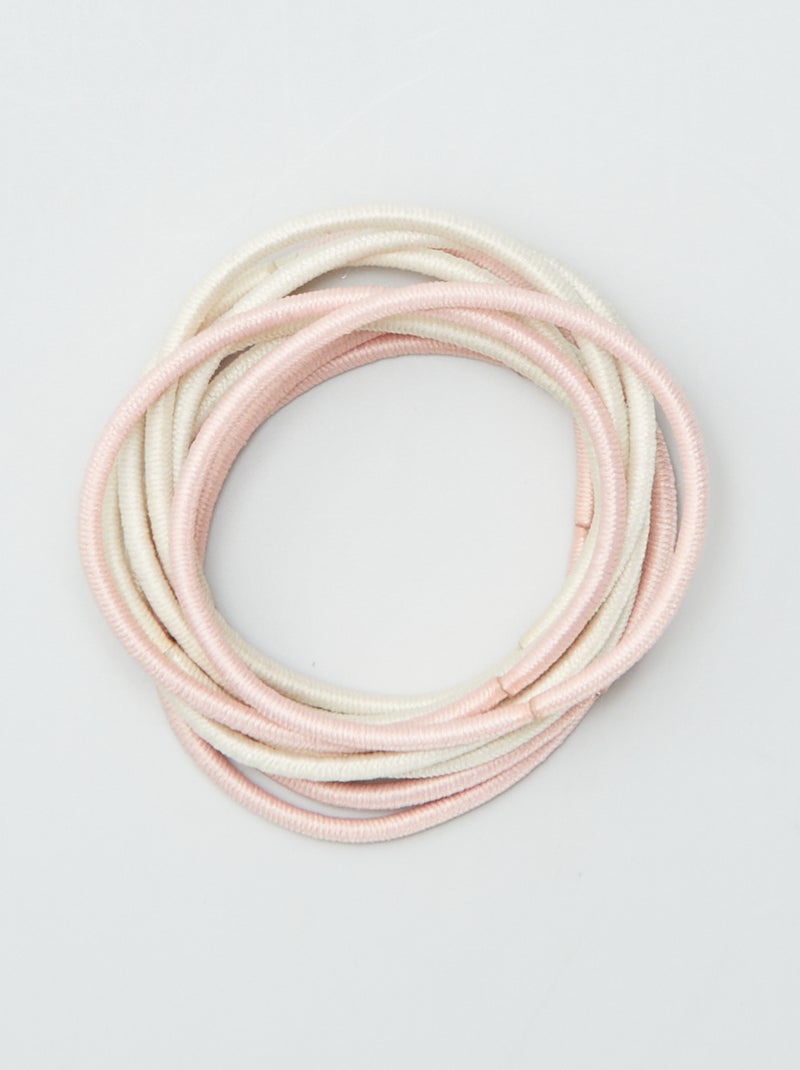Lote de 20 elásticos finos ROSA - Kiabi