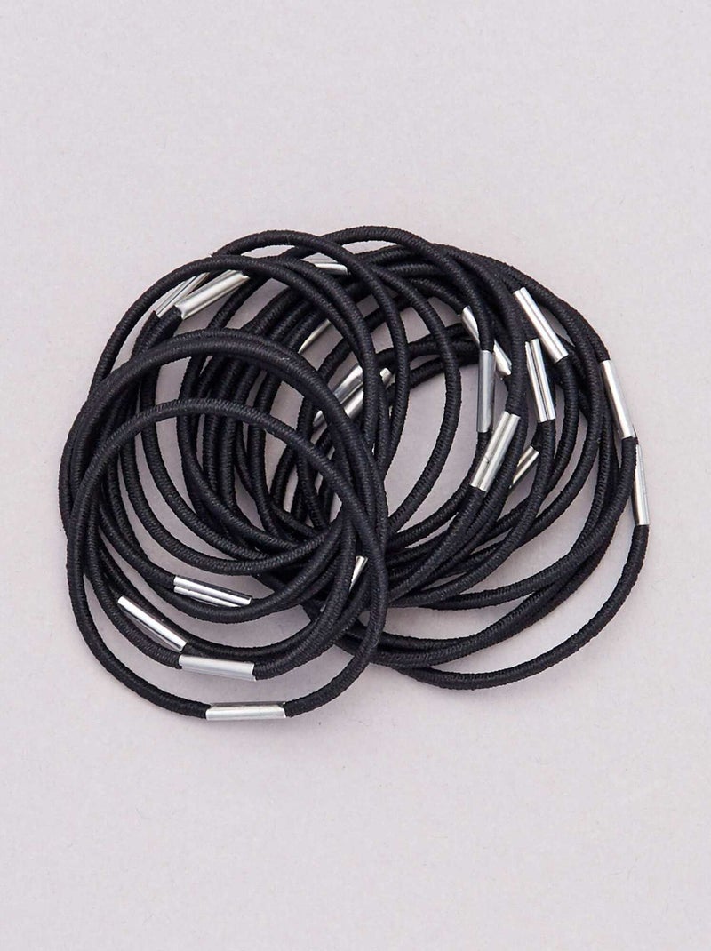 Lote de 20 elásticos para cabelo PRETO - Kiabi