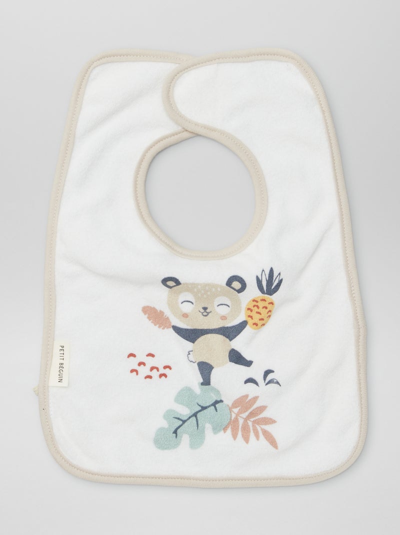 Lote de 3 babetes com tira de velcro BEGE - Kiabi