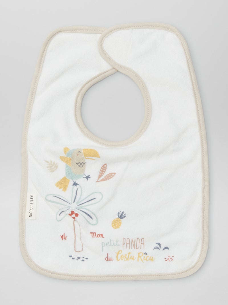 Lote de 3 babetes com tira de velcro BEGE - Kiabi