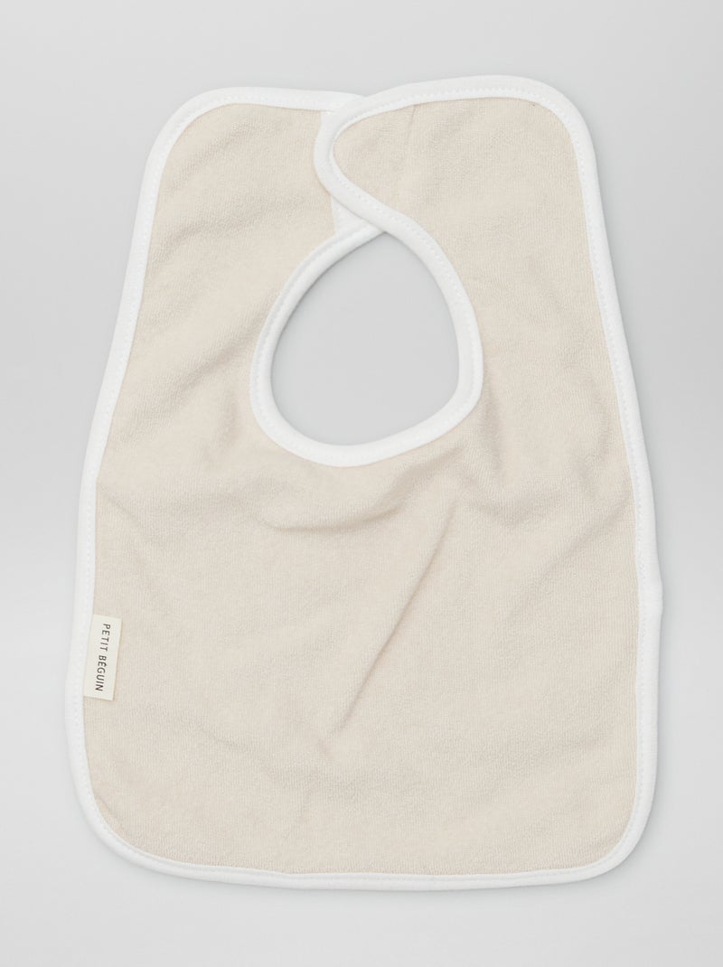 Lote de 3 babetes com tira de velcro BEGE - Kiabi