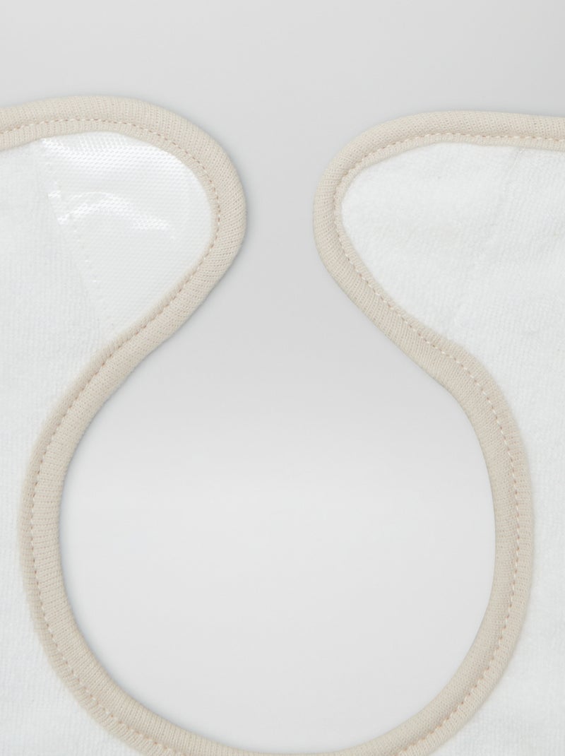 Lote de 3 babetes com tira de velcro BEGE - Kiabi