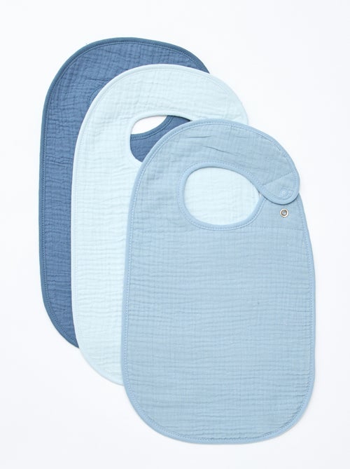 Lote de 3 babetes em gaze de algodão com forro em felpa - Kiabi