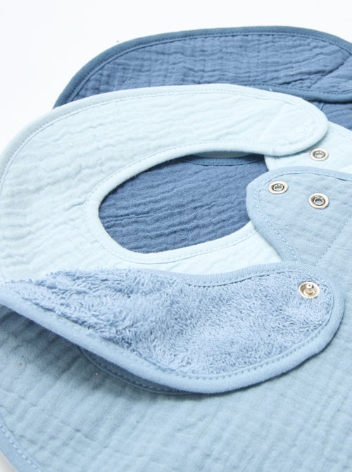 Lote de 3 babetes em gaze de algodão com forro em felpa - Kiabi