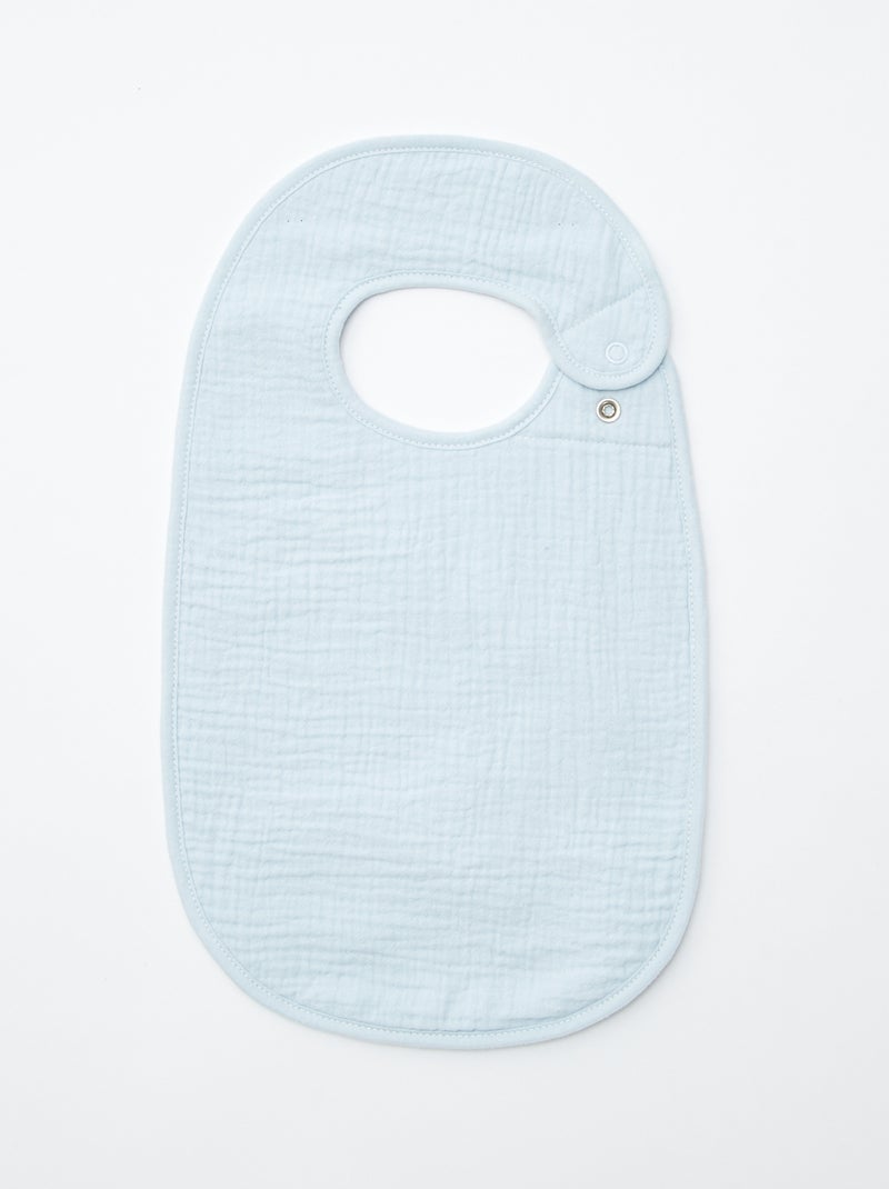 Lote de 3 babetes em gaze de algodão com forro em felpa AZUL - Kiabi