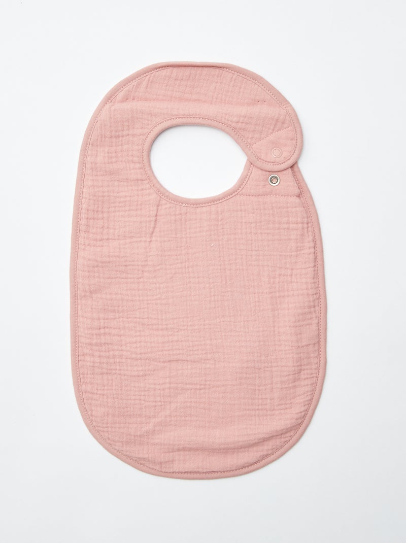 Lote de 3 babetes em gaze de algodão com forro em felpa ROSA - Kiabi