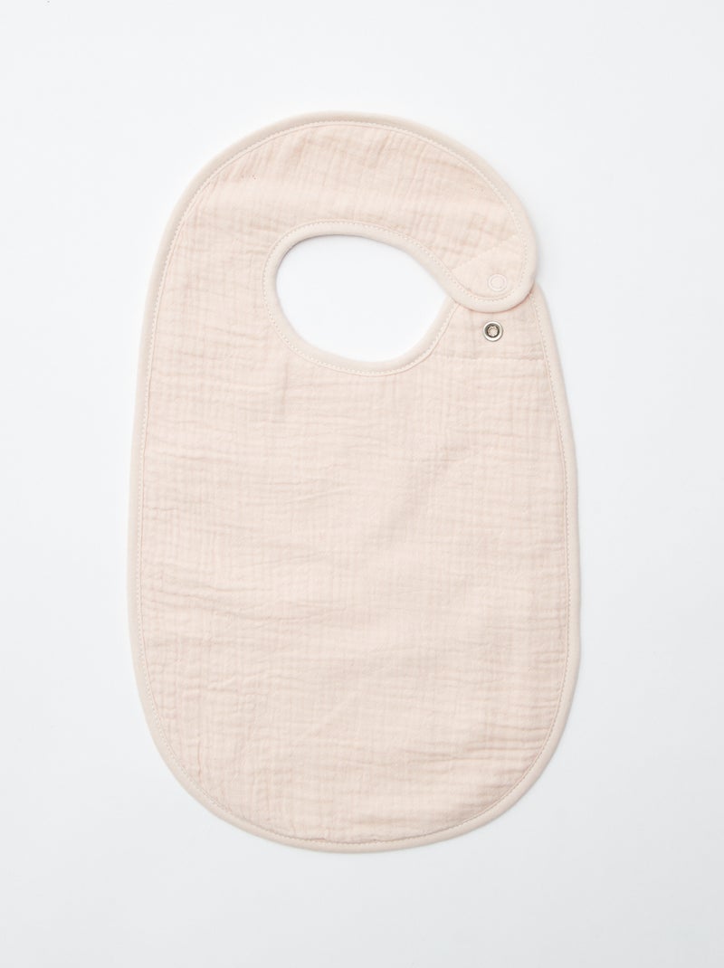 Lote de 3 babetes em gaze de algodão com forro em felpa ROSA - Kiabi