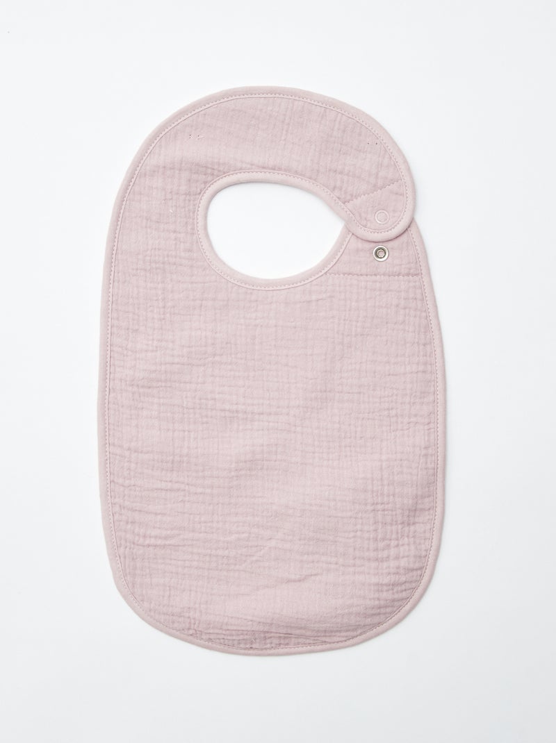 Lote de 3 babetes em gaze de algodão com forro em felpa ROSA - Kiabi