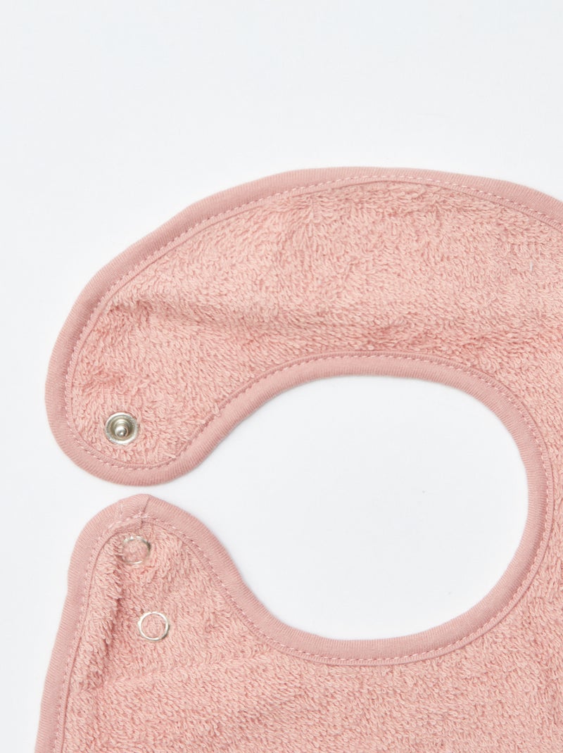 Lote de 3 babetes em gaze de algodão com forro em felpa ROSA - Kiabi