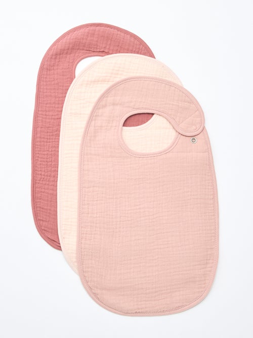 Lote de 3 babetes em gaze de algodão com forro em felpa - Kiabi