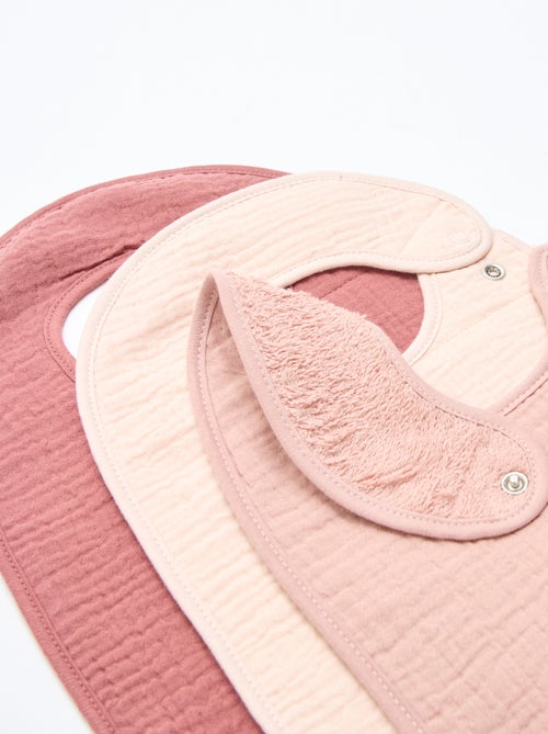 Lote de 3 babetes em gaze de algodão com forro em felpa - Kiabi