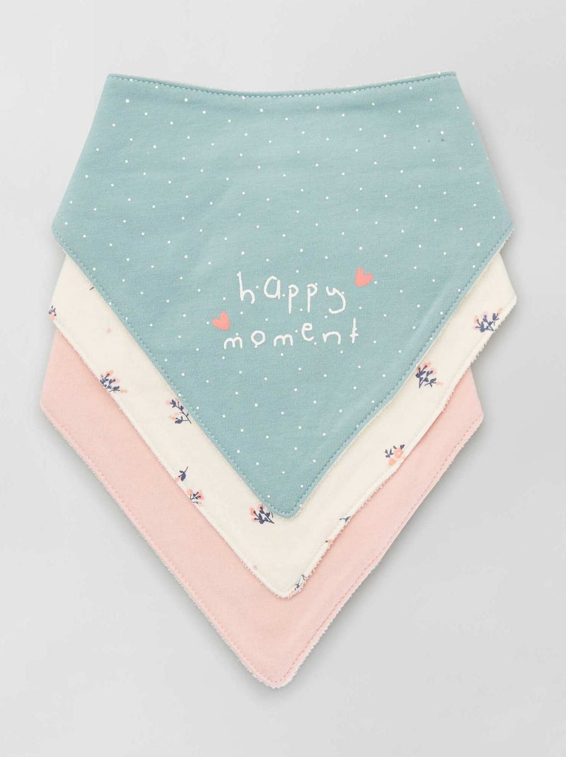Lote de 3 babetes tipo bandana AZUL - Kiabi