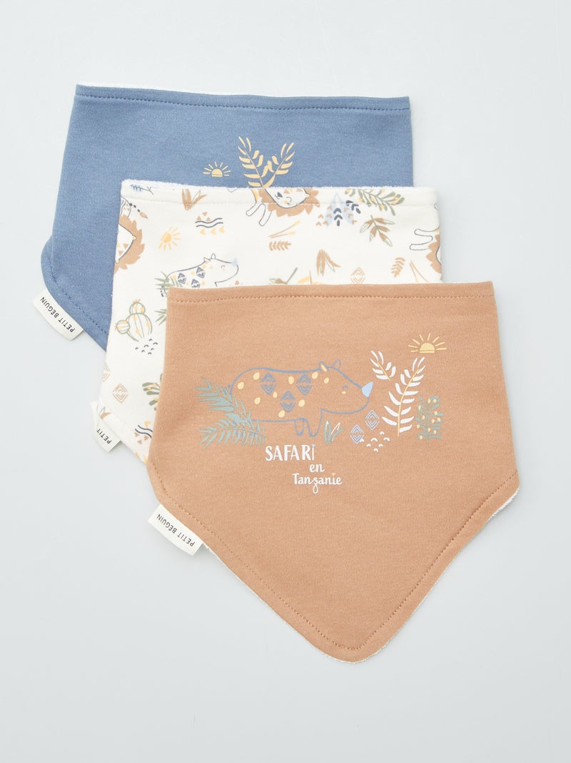 Lote de 3 babetes tipo bandana BEGE - Kiabi
