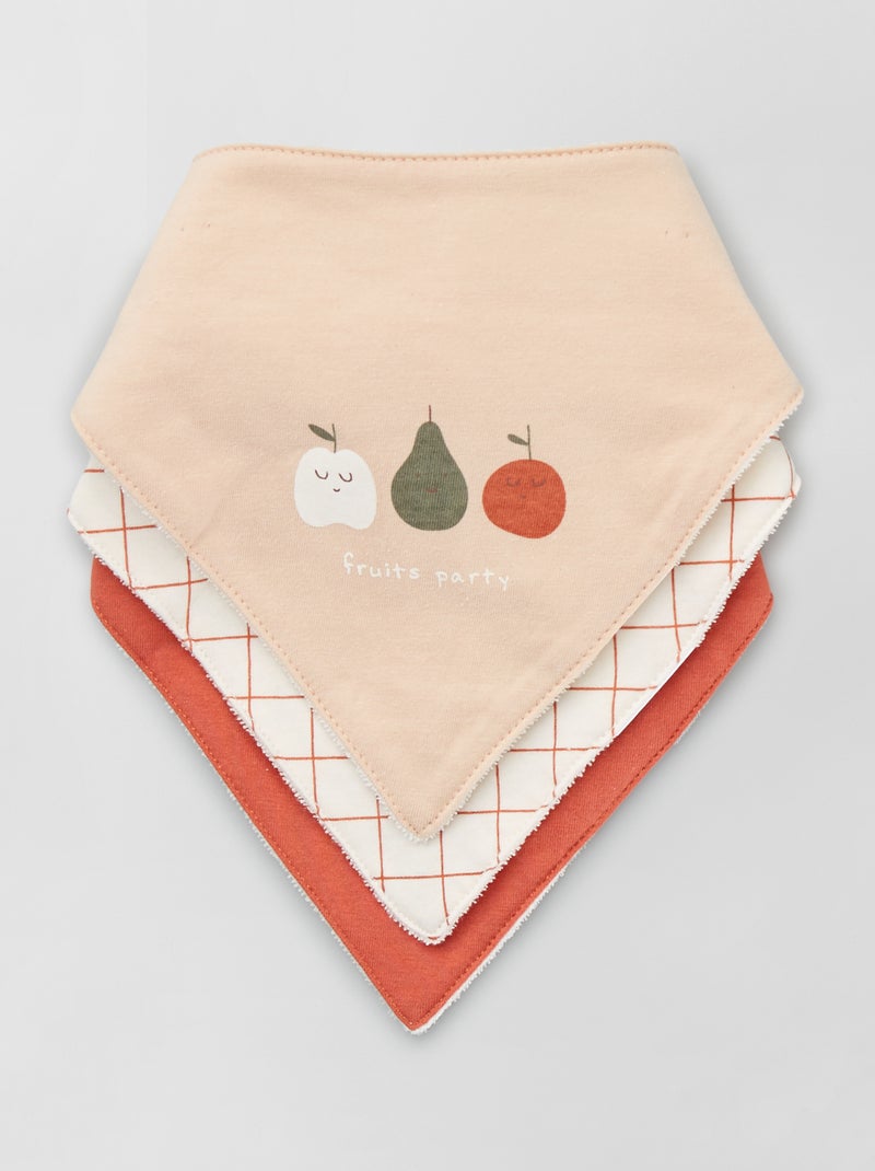 Lote de 3 babetes tipo bandana BEGE - Kiabi