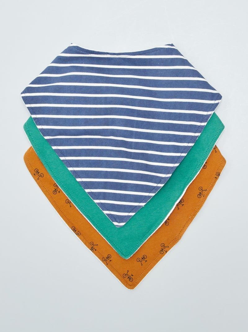 Lote de 3 babetes triangulares - So Easy AZUL - Kiabi