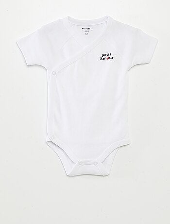 Lote de 3 babygros com gola cruzada