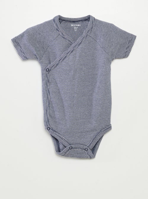 Lote de 3 babygros com gola cruzada - Kiabi