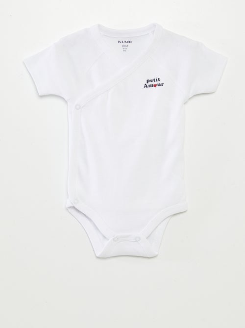 Lote de 3 babygros com gola cruzada - Kiabi