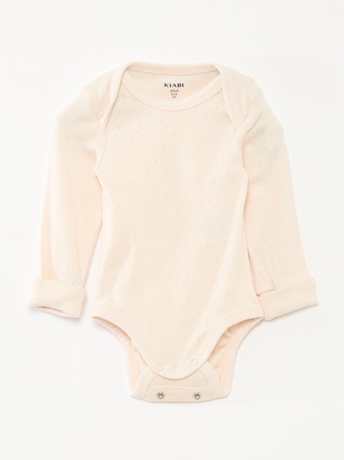 Lote de 3 babygros com gola US e manga comprida - Kiabi