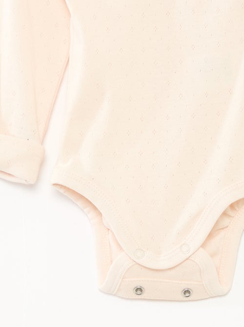 Lote de 3 babygros com gola US e manga comprida - Kiabi