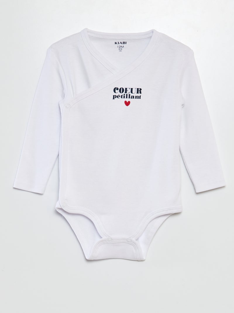 Lote de 3 bodies - Dia dos Namorados BRANCO - Kiabi