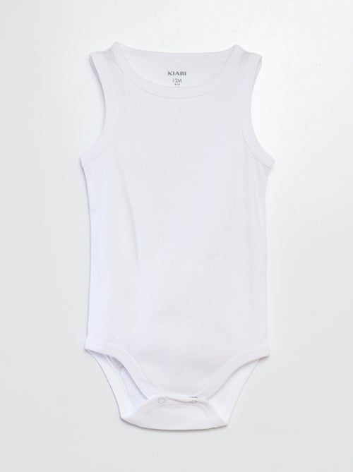 Lote de 3 bodies brancos de alças largas - Kiabi